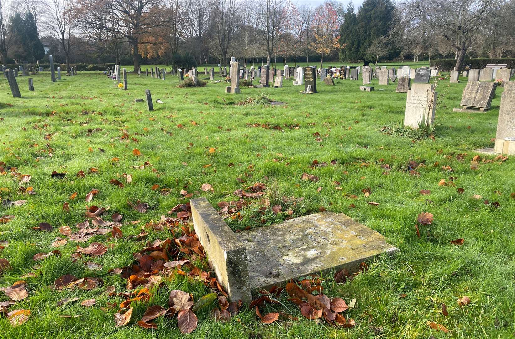 The headstone at Canterbury Cemetery has been in a state of disrepair for many years