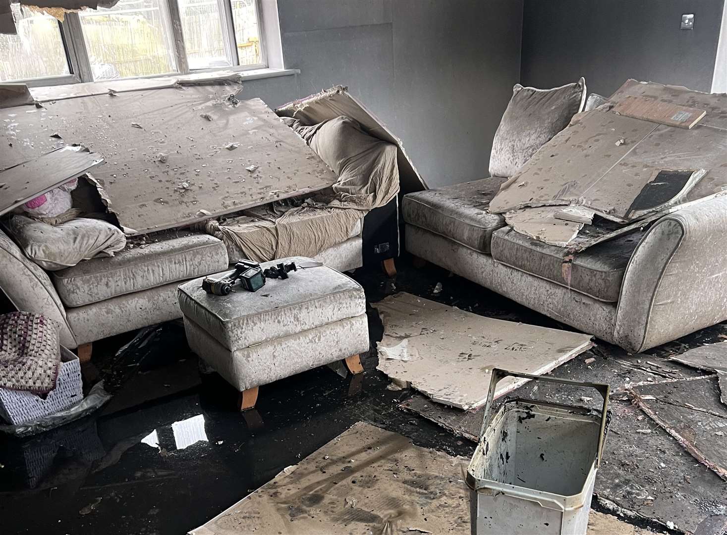 Furniture has also been destroyed