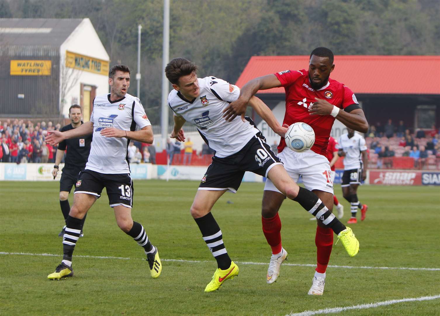 Gozie Ugwu gives the Wrexham defence a few problems Picture: Andy Jones