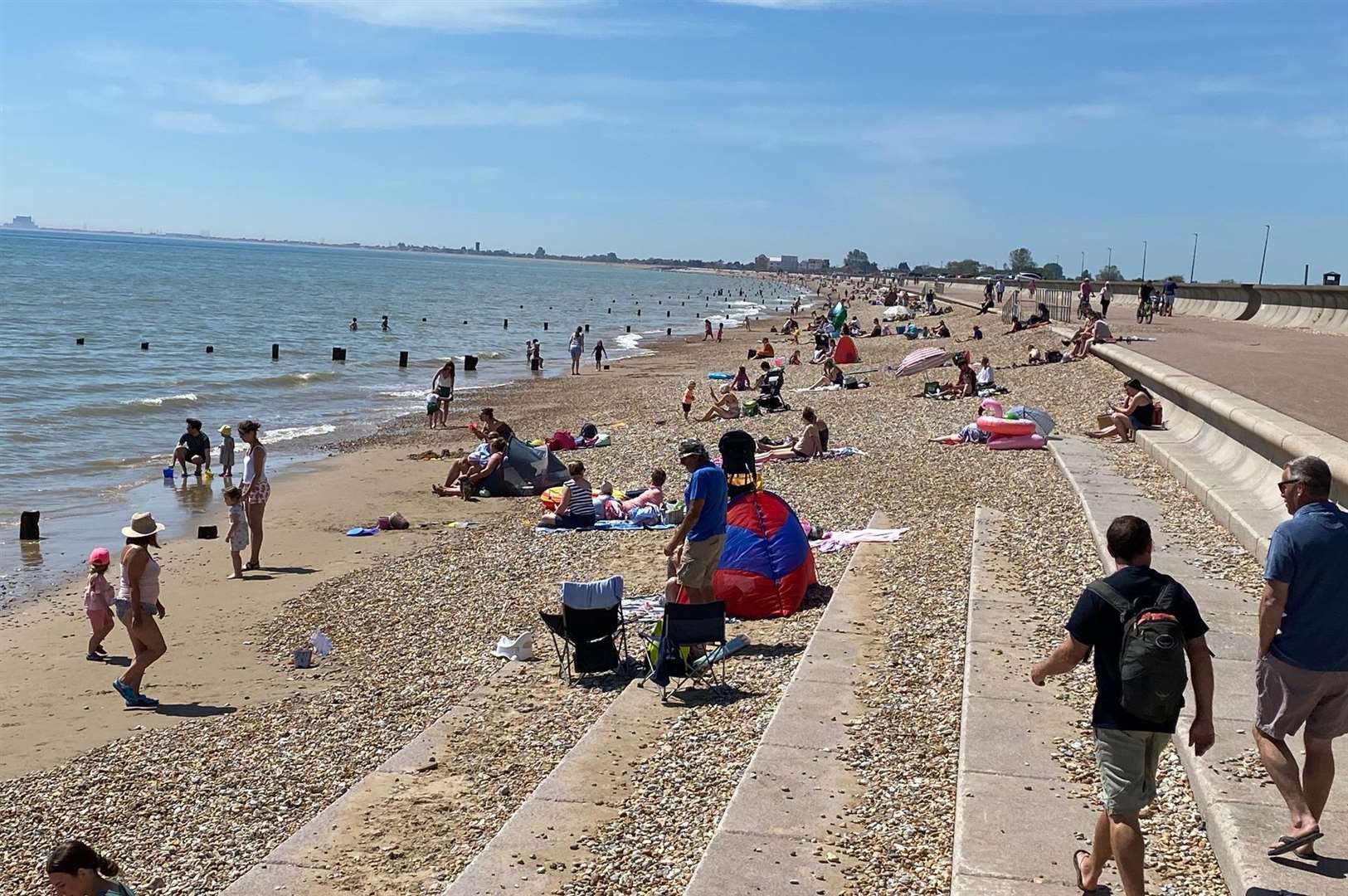 Statistics show water at Dymchurch beach over the past four years has contained higher levels of E.coli than neighbouring Littlestone and St Mary’s Bay. Picture: Barry Goodwin.