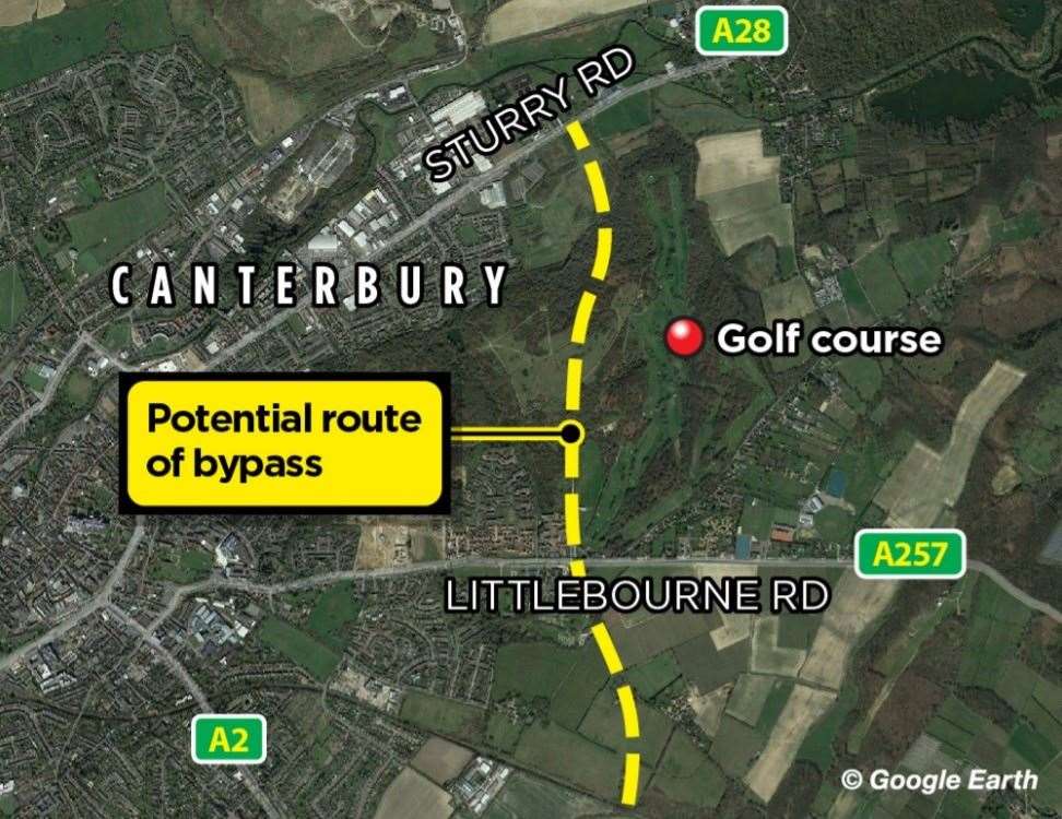 The bypass could cut through the golf course