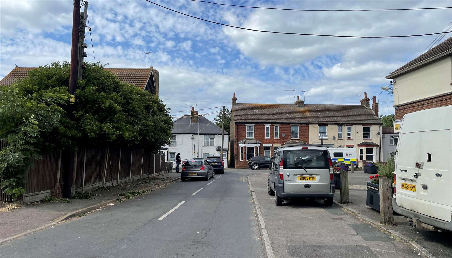 Armed police descended on Eastchurch High Street, Sheppey, this afternoon