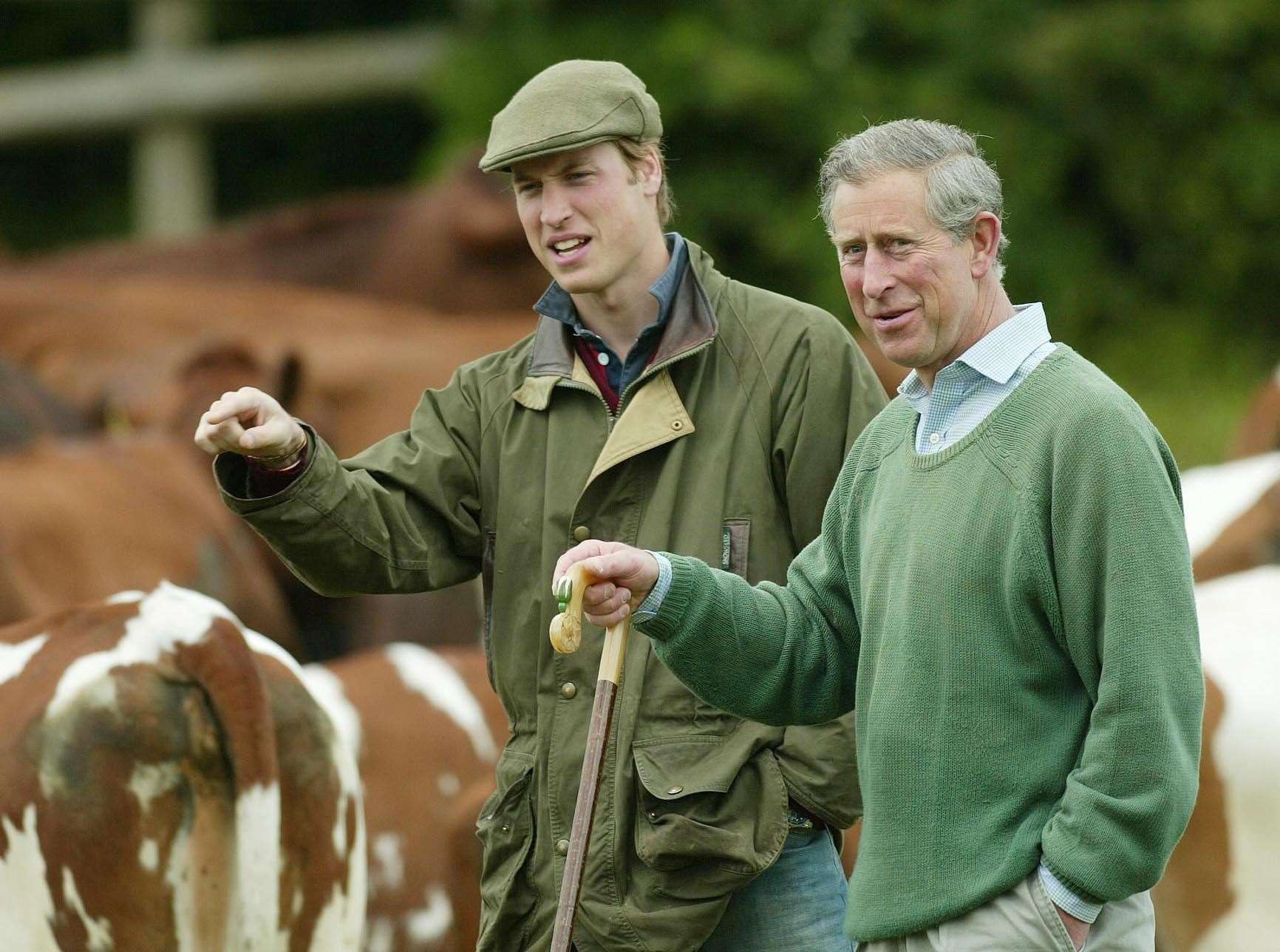 William with his father, the Prince of Wales during a visit to Duchy Home Farm in Gloucestershire (Chris Ison/PA)