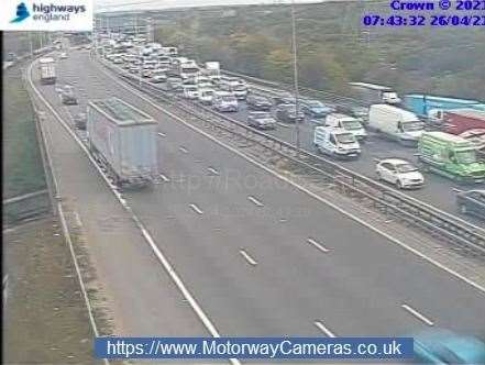 Traffic is queuing on both sides of the Dartford Tunnel. Picture: Highways England