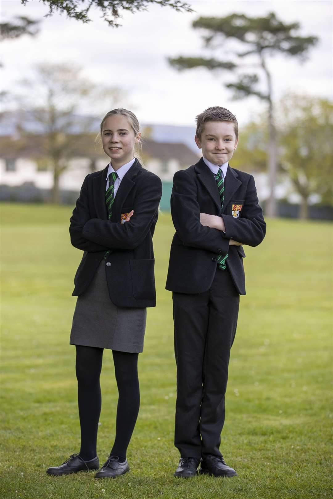 Year 8 pupils Effie Lappin (left) and Ben Borland of Sullivan Upper (Liam McBurney/PA)