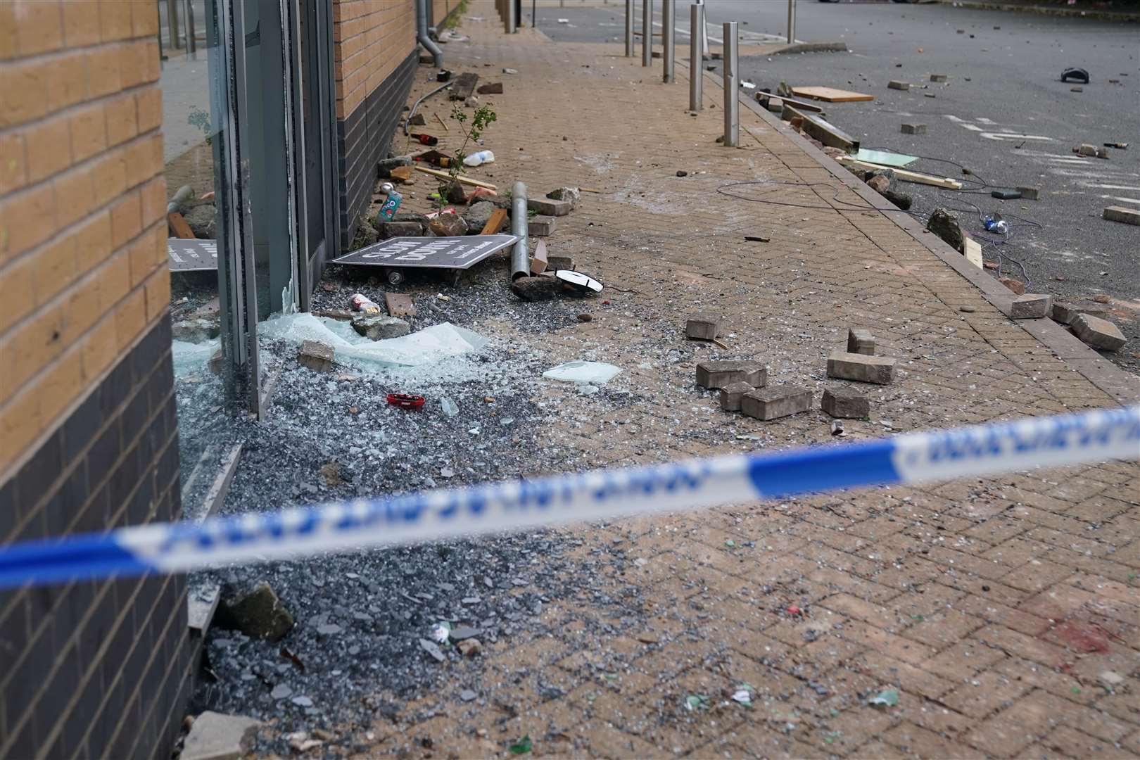 Damage caused in Tamworth on August 4 (Jacob King/PA)