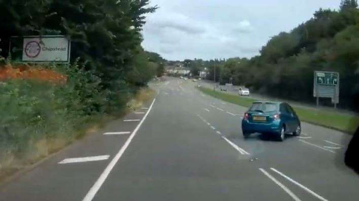 He exits the motorway at junction 5 but takes a right turn off the slip road. Picture: CPS South East