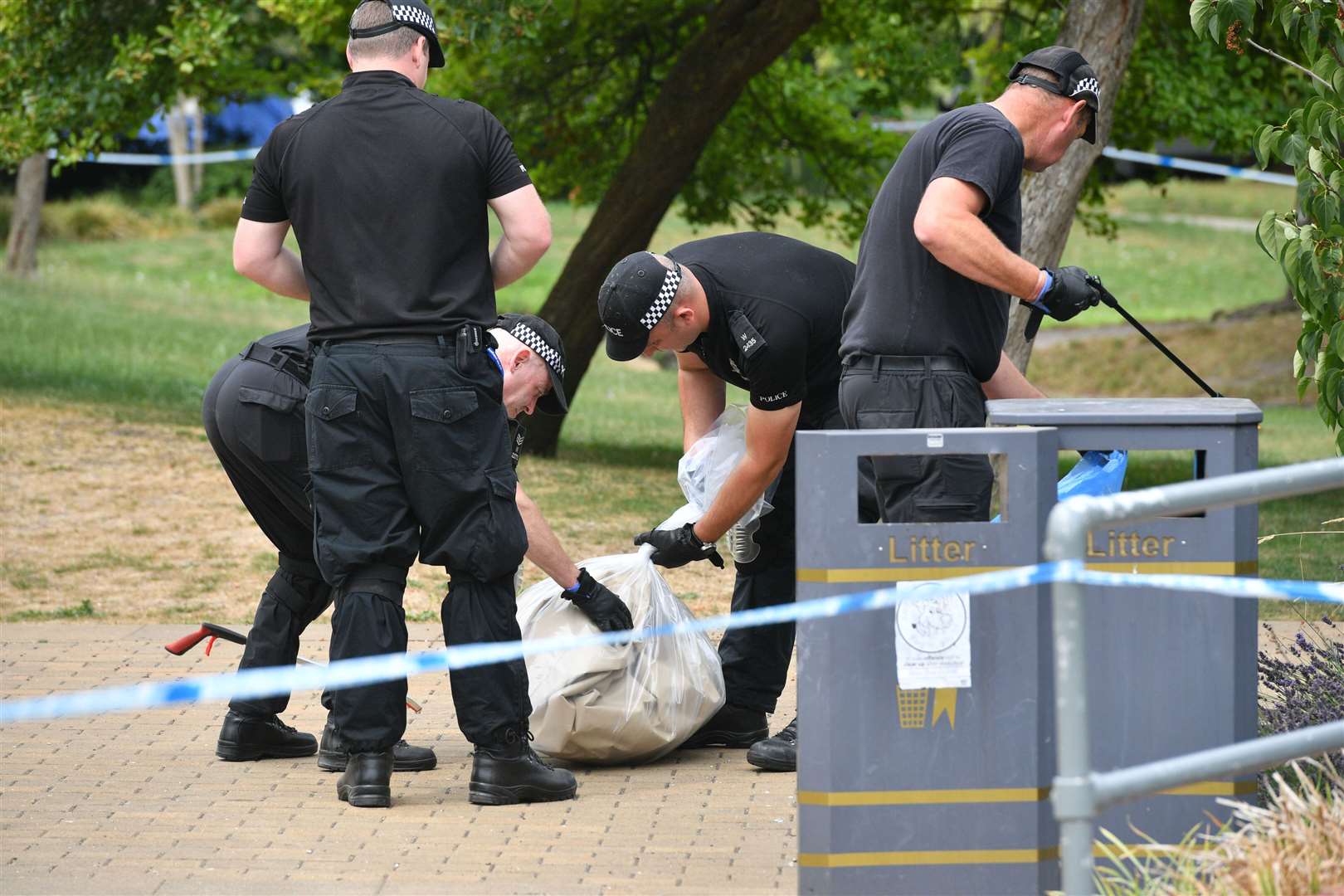 Police searched gardens in Salisbury where Dawn Sturgess visited before she fell ill after coming into contact with Novichok in 2018 (Ben Birchall/PA)