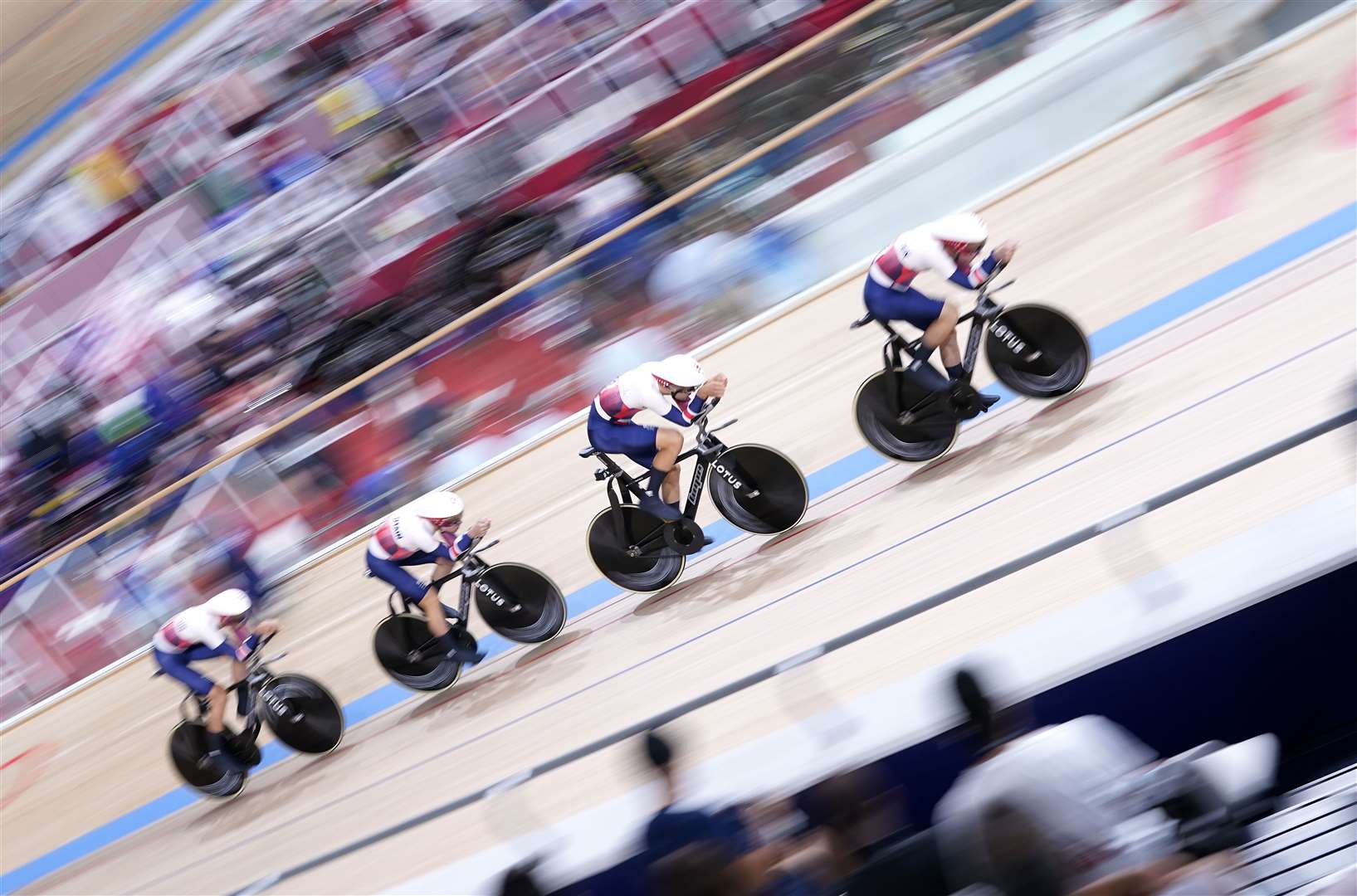 Great Britain’s Charlie Tanfield, Oliver Wood, Ethan Hayter and Ethan Vernon at the Tokyo 2020 Olympic Games (Danny Lawson/PA)