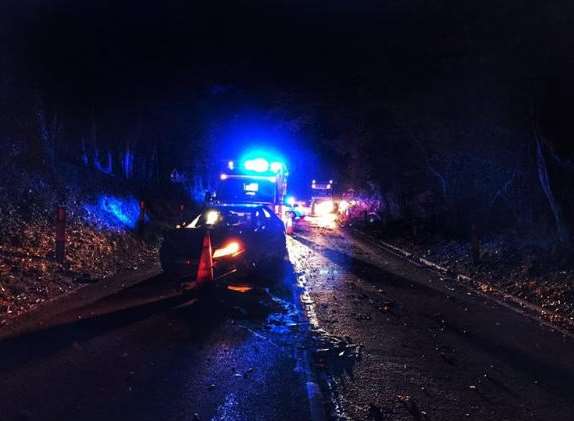 The scene of the accident on the A249