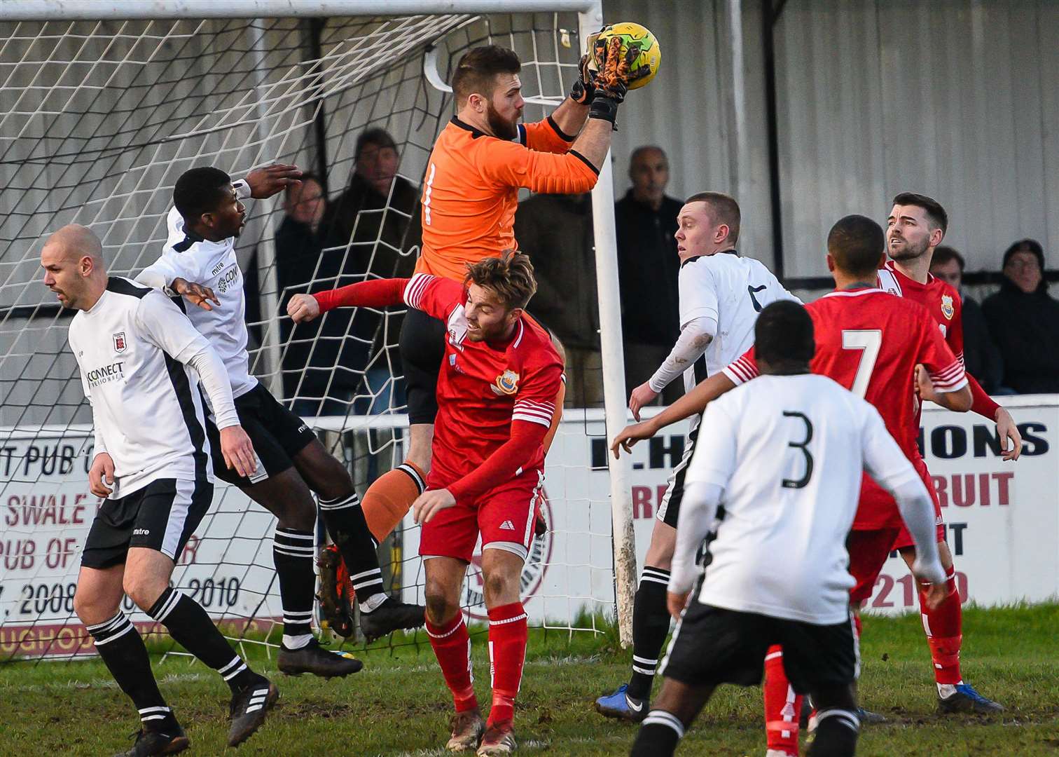 Faversham keeper Luke Watkins - saved a last-gasp penalty. Picture: Alan Langley (42430453)