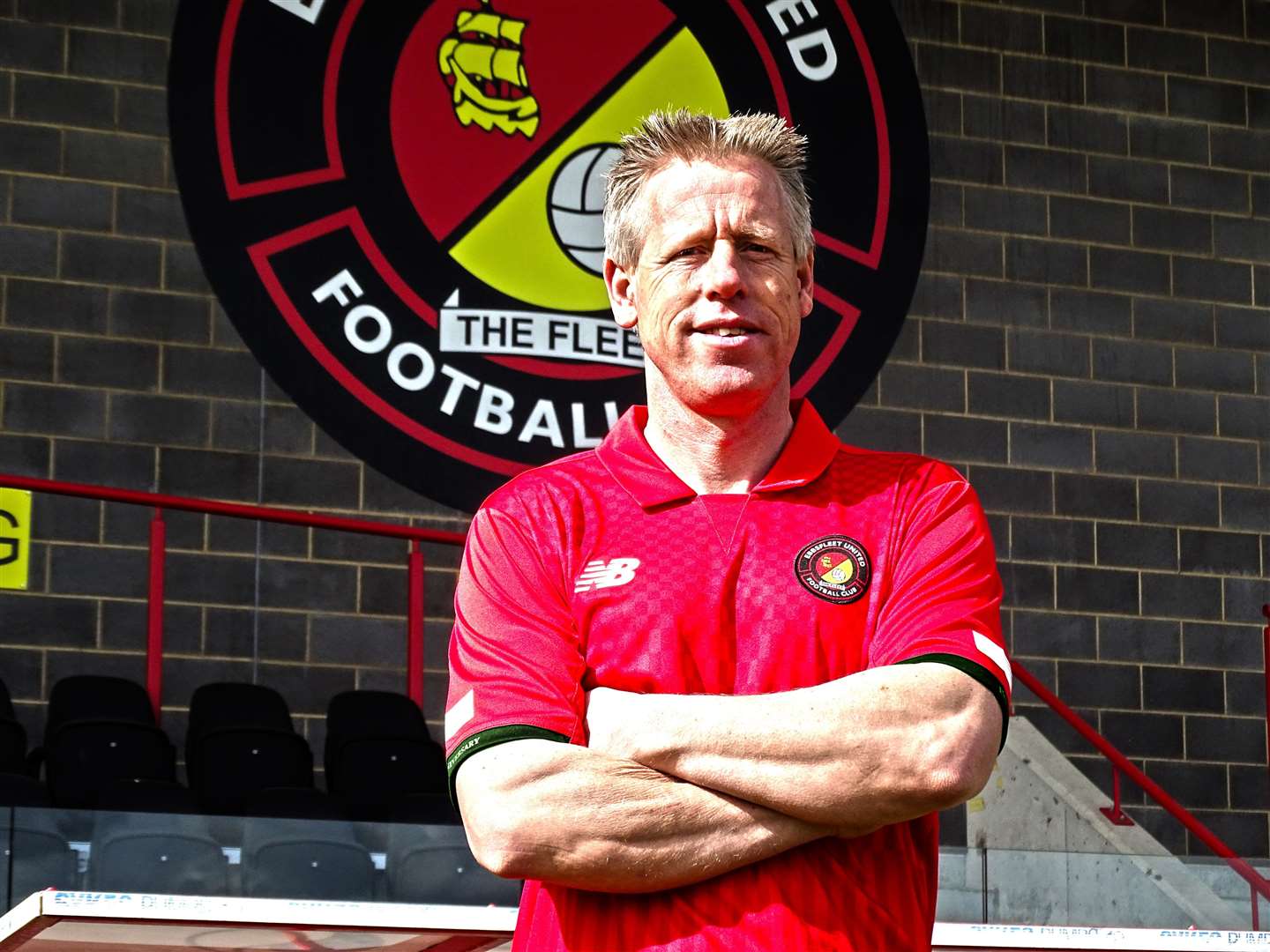 Ebbsfleet United's 75th anniversary home kit worn by former player Jimmy Jackson Picture: @EUFCOfficial