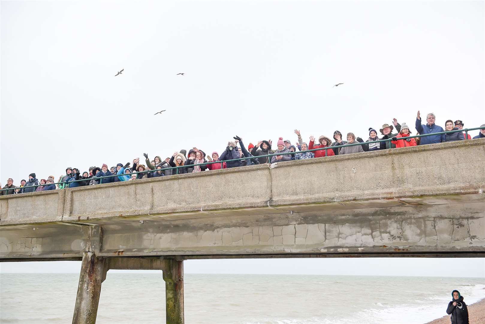 Thousands of spectators usually turn out on the pier or beach