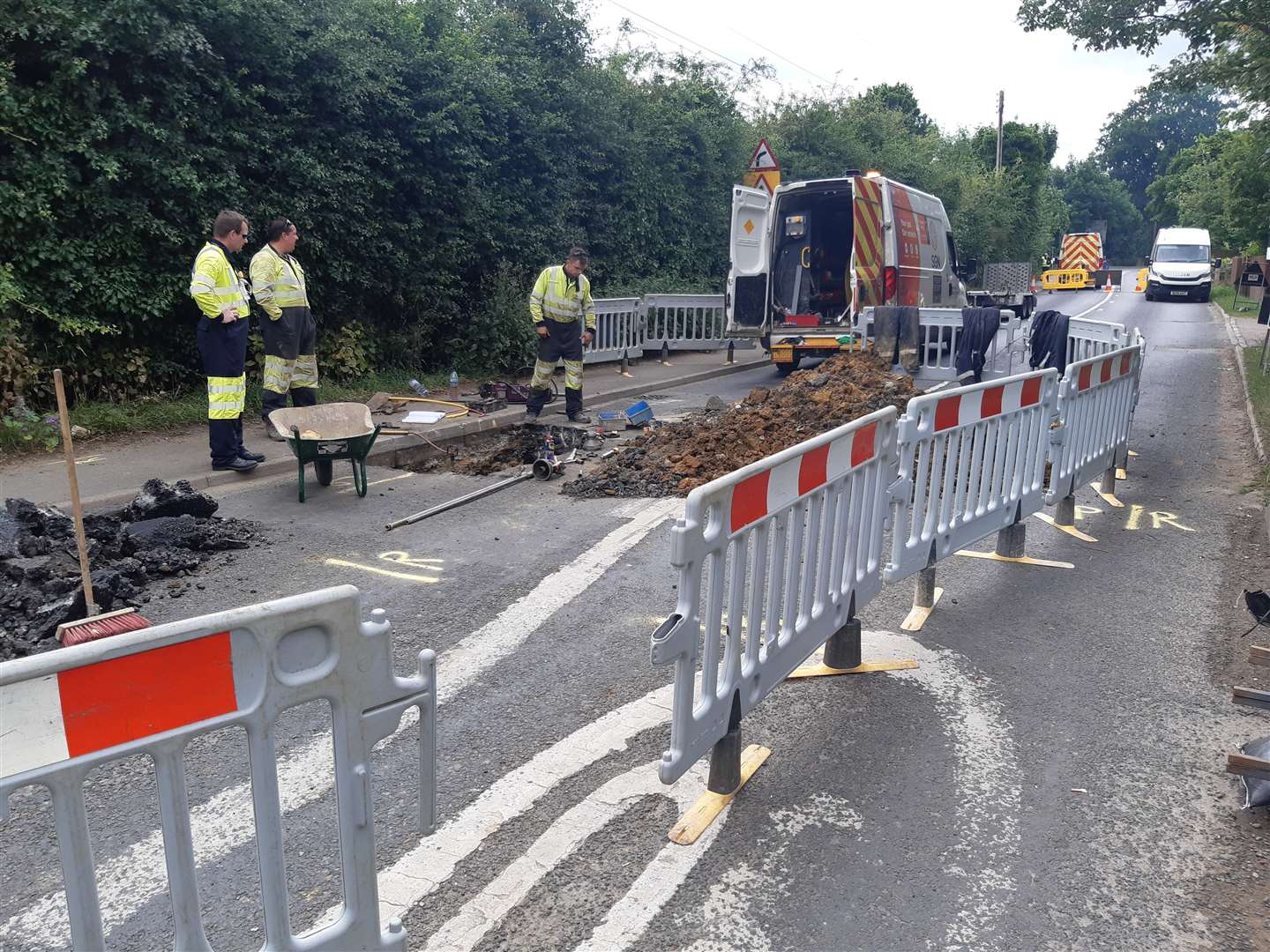 Southern Gas Network workers are at the scene of a gas main fire in Maidstone Road, Maidstone