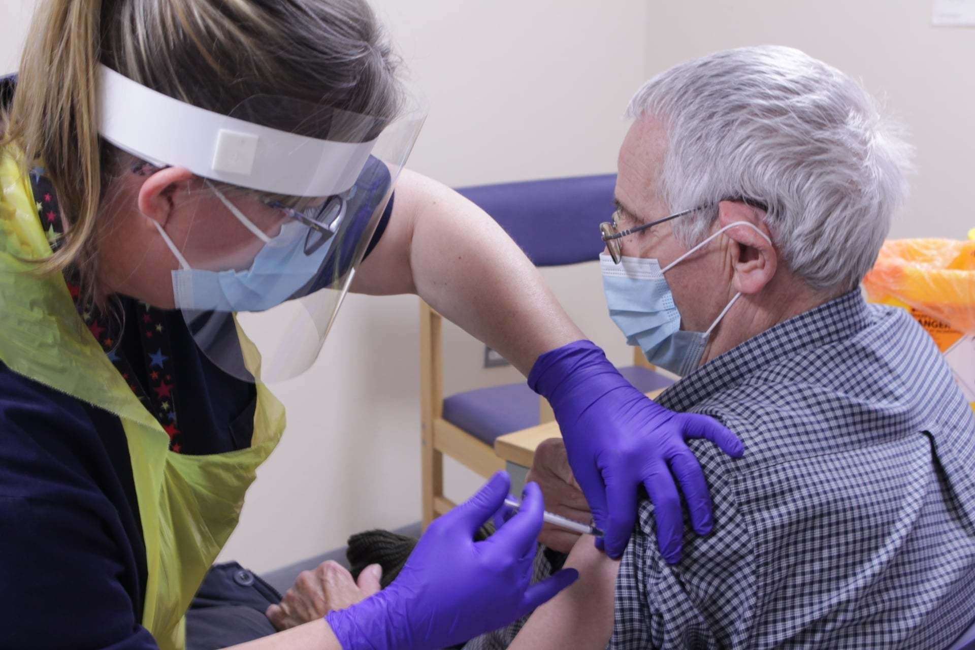 Kenneth Lamb was the first to receive the vaccine in Kent on Tuesday. Picture: Hospital trust