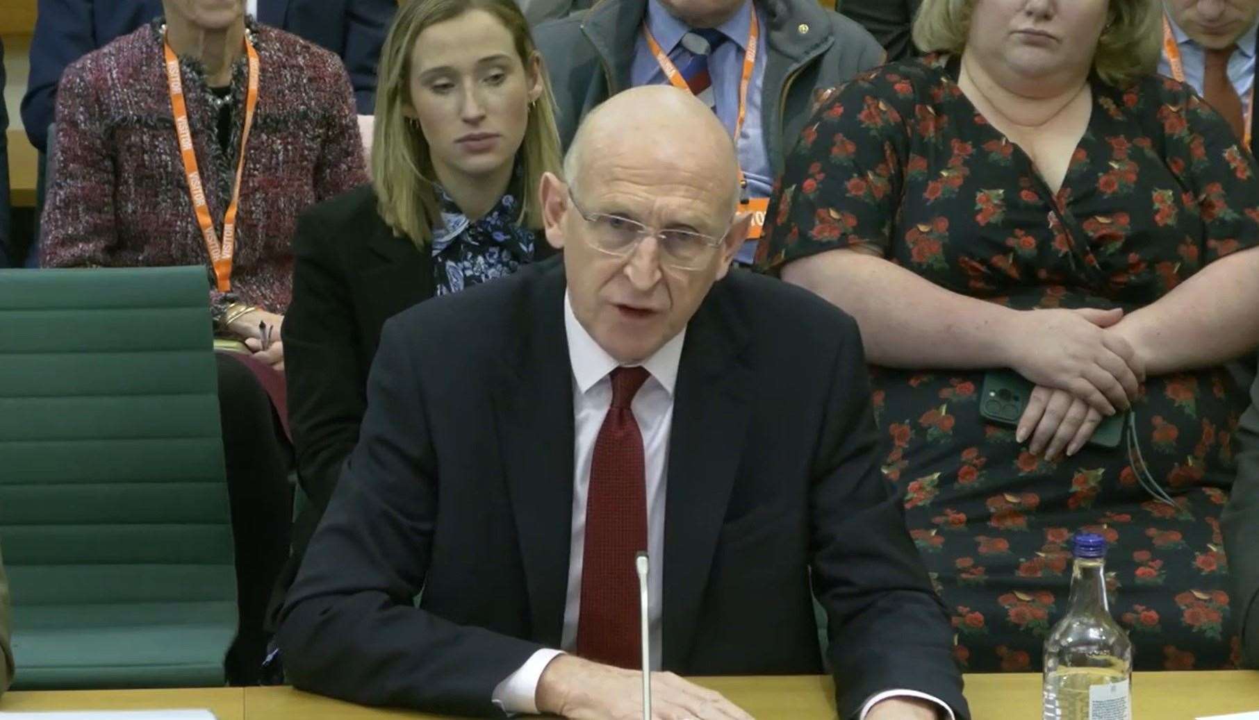 Defence Secretary John Healey appearing before the Defence Select Committee at the House of Commons (House of Commons/UK Parliament/PA)