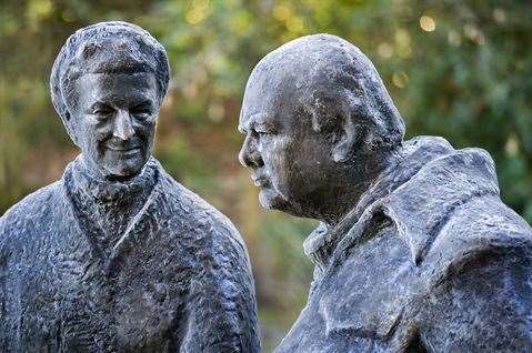 Winston and Clementine Churchill statues at Chartwell