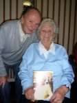 Tommy and Gladys Farrer with their congratulatory card from the Queen