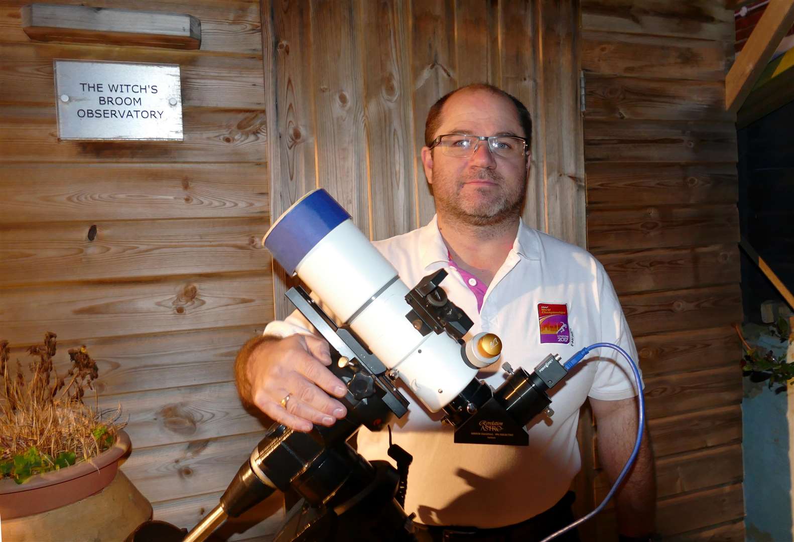 Greg Esson with his telescope. Picture provided by Greg Esson