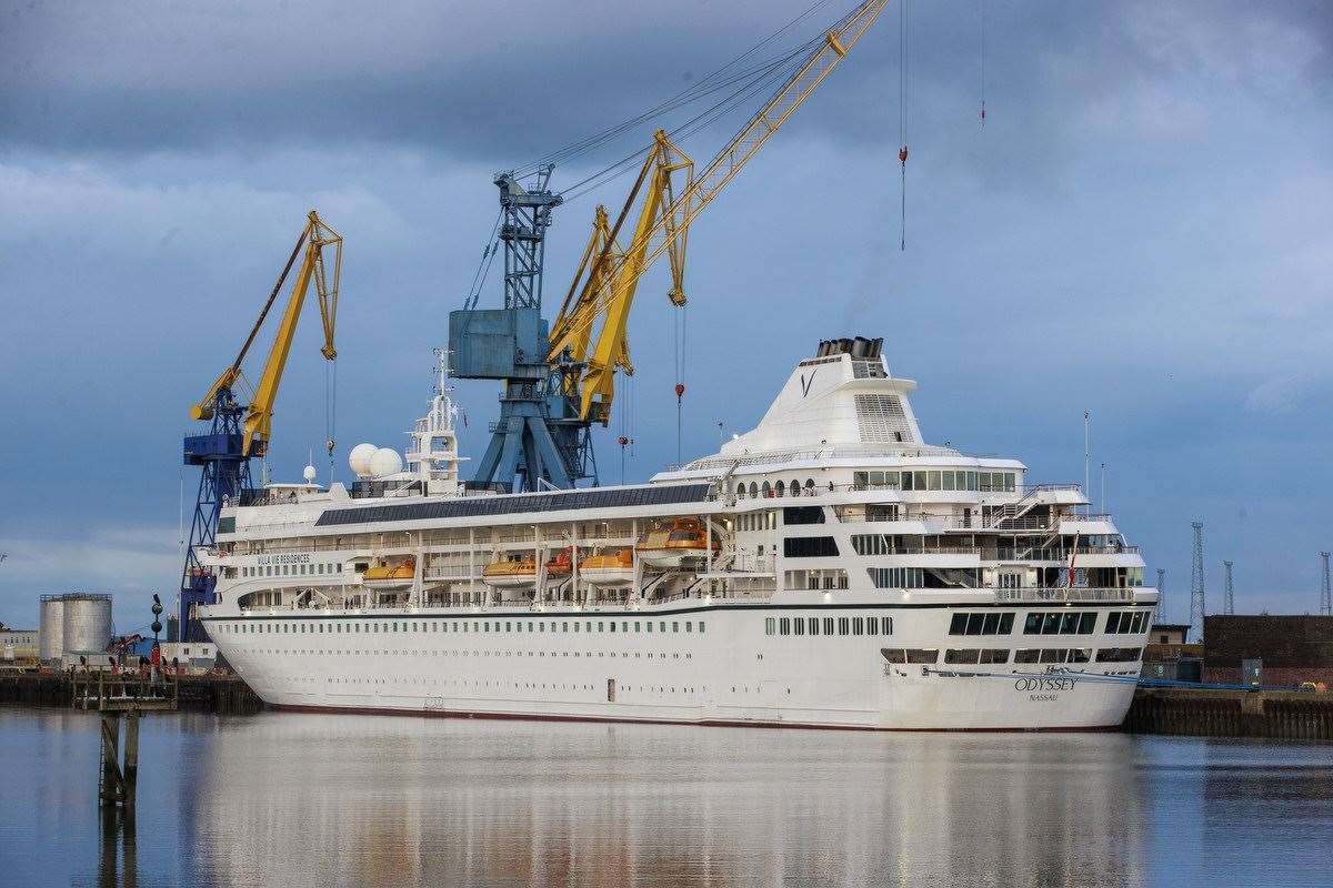 Villa Vie Residences’ Odyssey cruise ship at Belfast Port (Liam McBurney/PA)