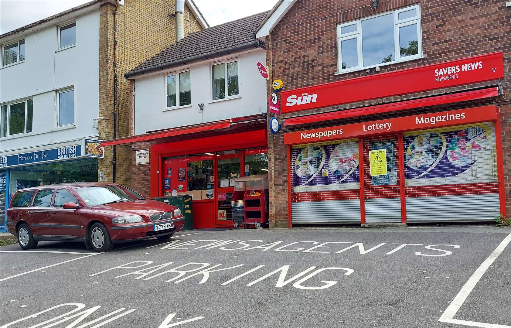 Savers Newsagents is on the end of a parade of shops in Faversham Road, Kennington