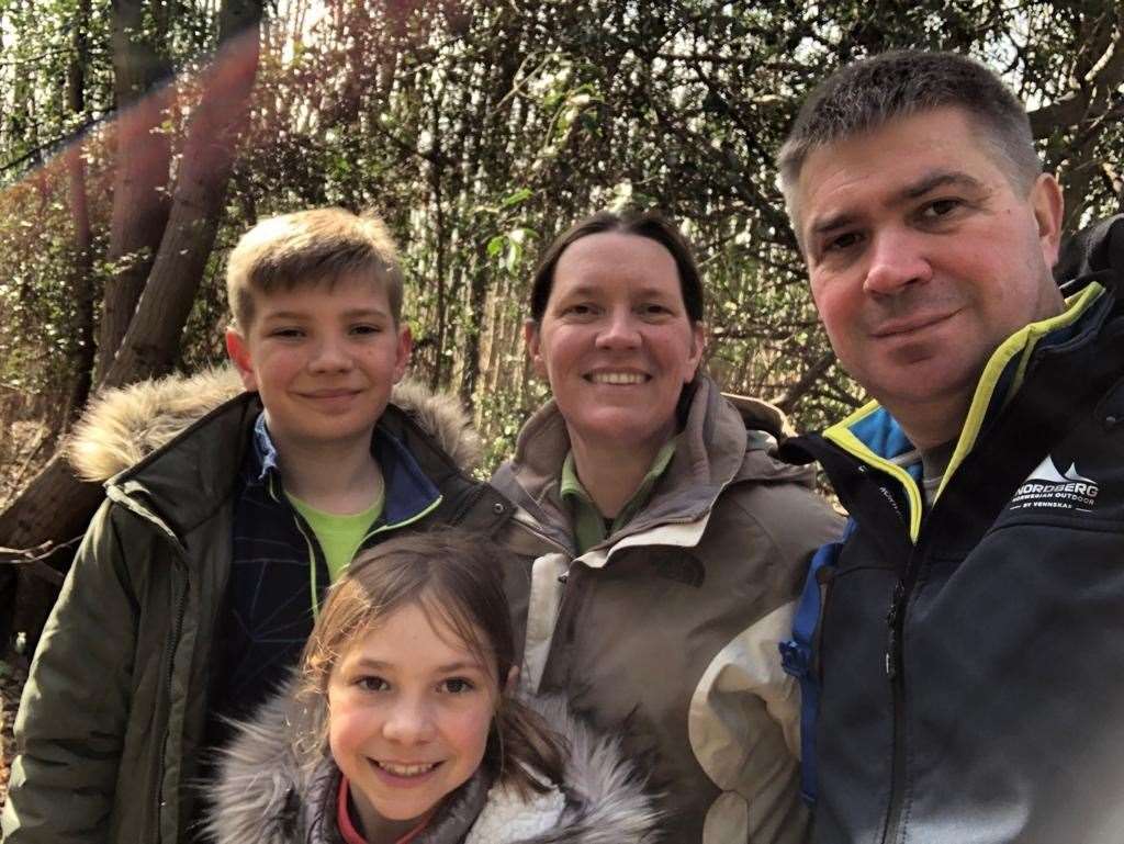 Mark Towens and his family - wife Claire and children Jamie and Katie. Picture: Mark Towens (40012804)