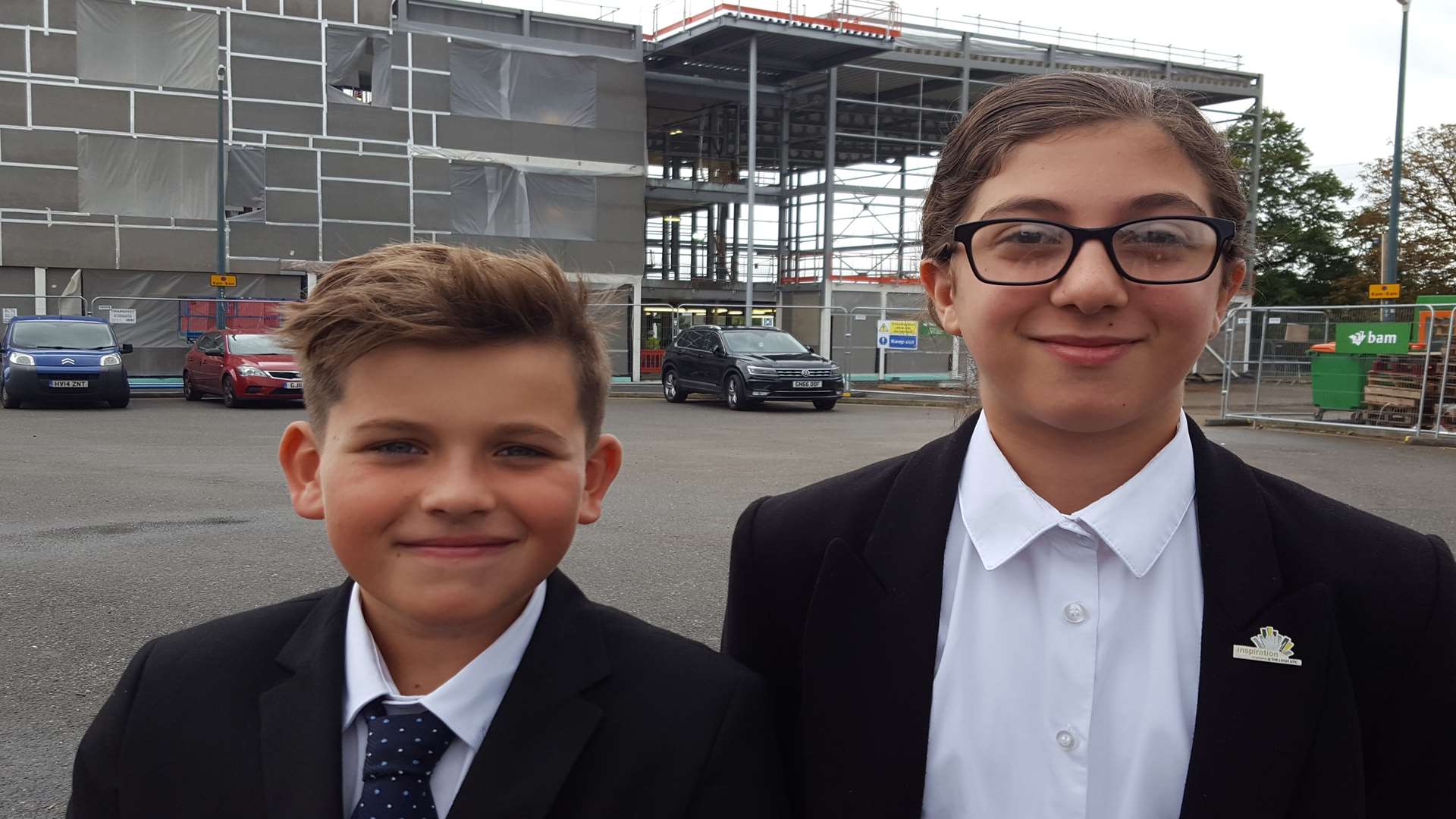 Inspiration Academy pupils Fraser Russell and Ruya Shukri, both 11