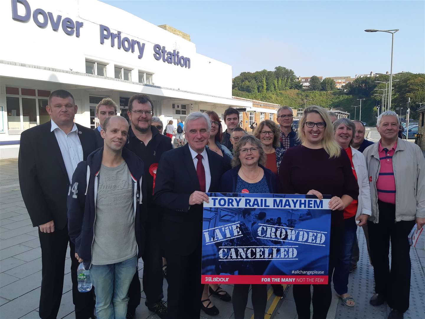 Mr McDonnell with local Labour party members and supporters