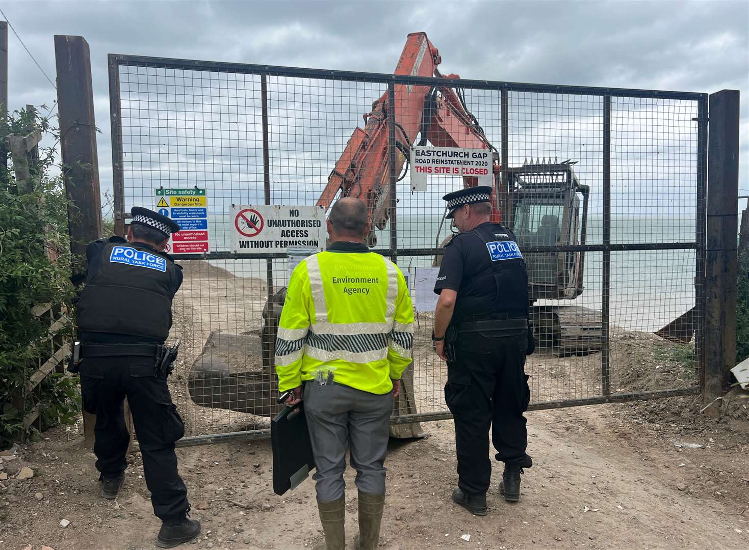 Kent Police's Rural Task Force and the EA at Eastchurch Gap. Picture: Megan Carr