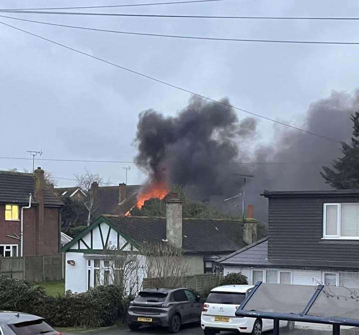 Thick smoke and flames seen in The Warren, Whitstable