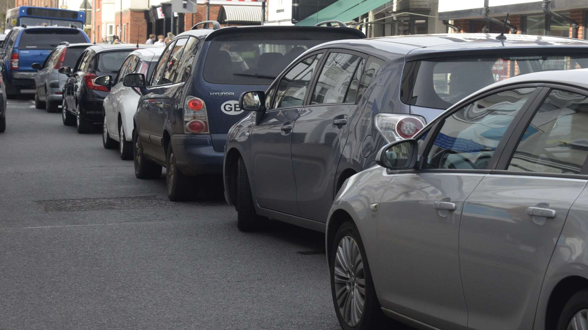 General scene of queueing traffic, a regular contributor to air pollution