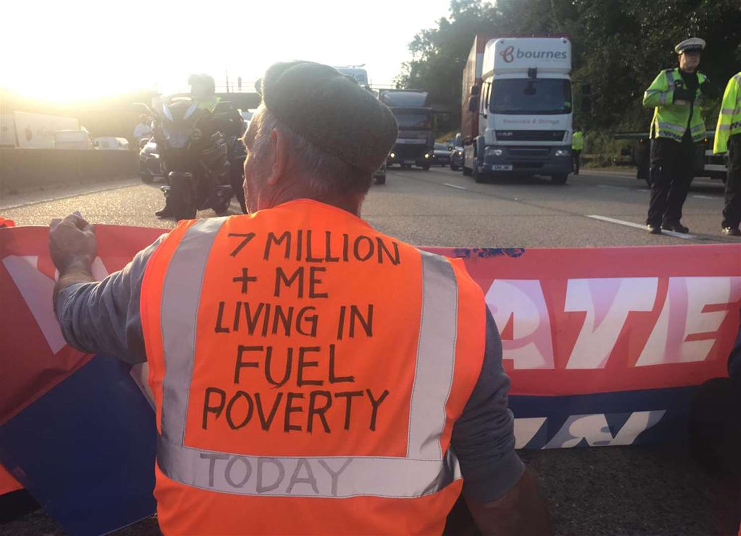 Surrey Police on Tuesday arrested 38 activists from the group who targeted junctions 9 and 10 of the M25 (Insulate Britain/PA)