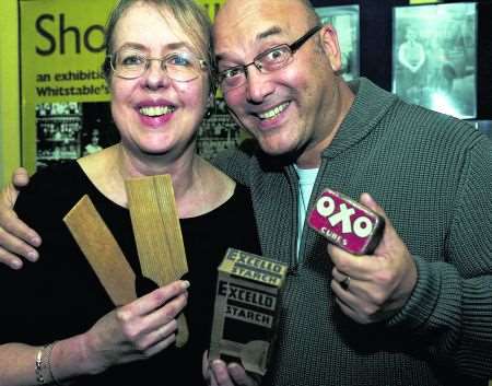 TV presenter Gregg Wallace with Manda Gifford from Whitstable museum