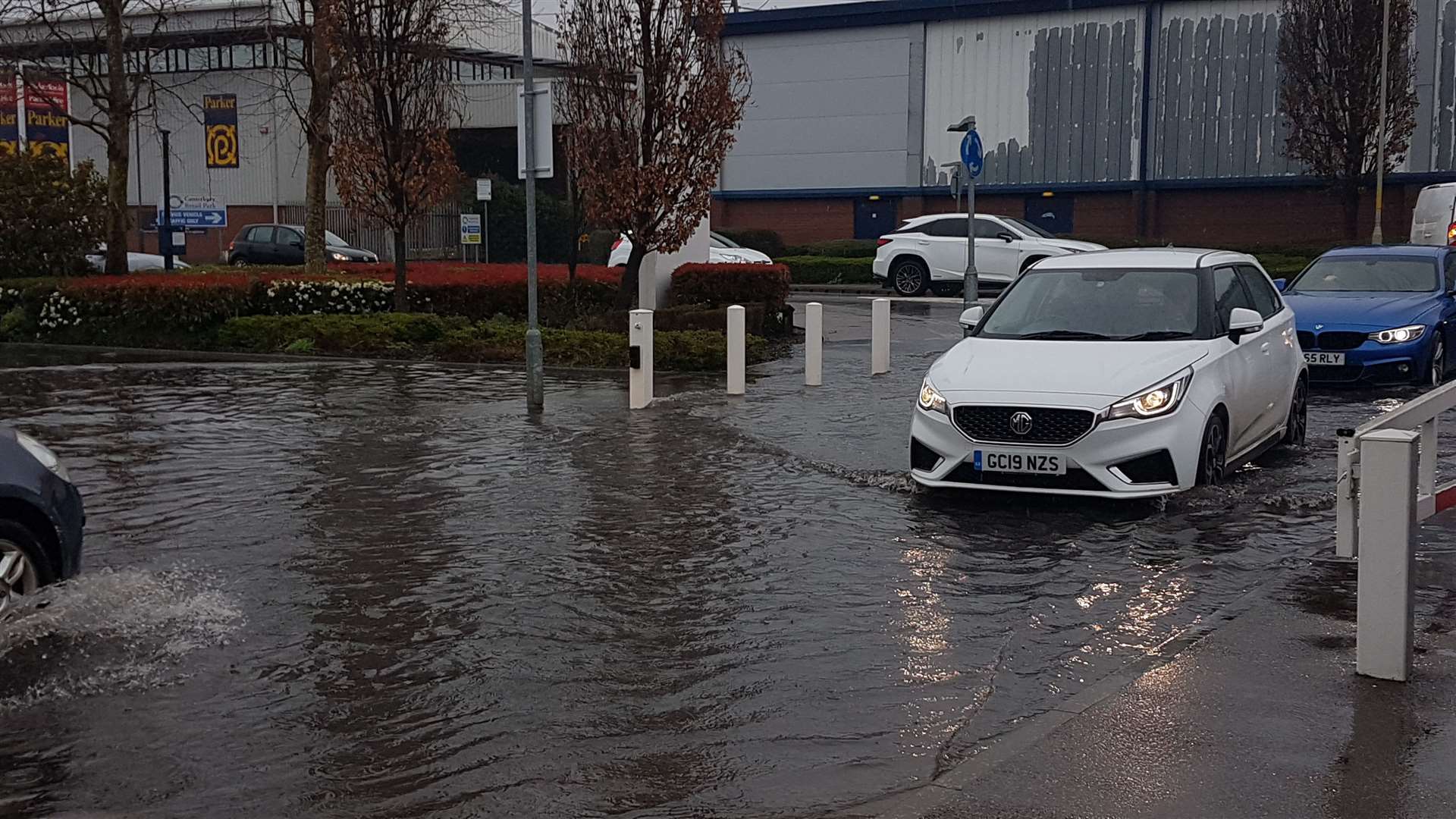 M&S Car Park Flooded At Canterbury's Maybrook Retail Park As Wet ...