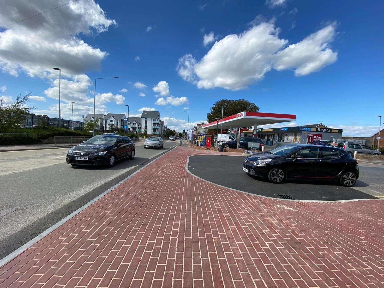 The new layout of the Staplehurst Road junction on Sittingbourne’s A2 London Road