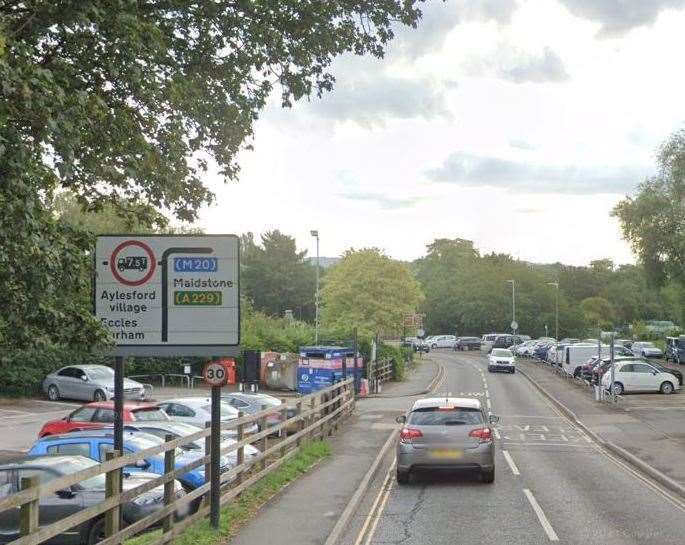 Firefighters were called to free a woman following a two-vehicle crash in Station Road, Aylesford. Photo: Google