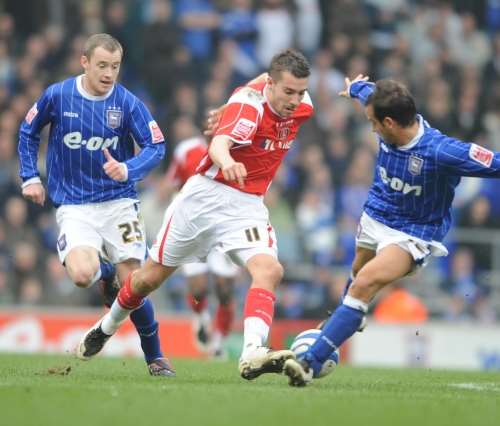 Darren Ambrose drives forward. Picture: BARRY GOODWIN