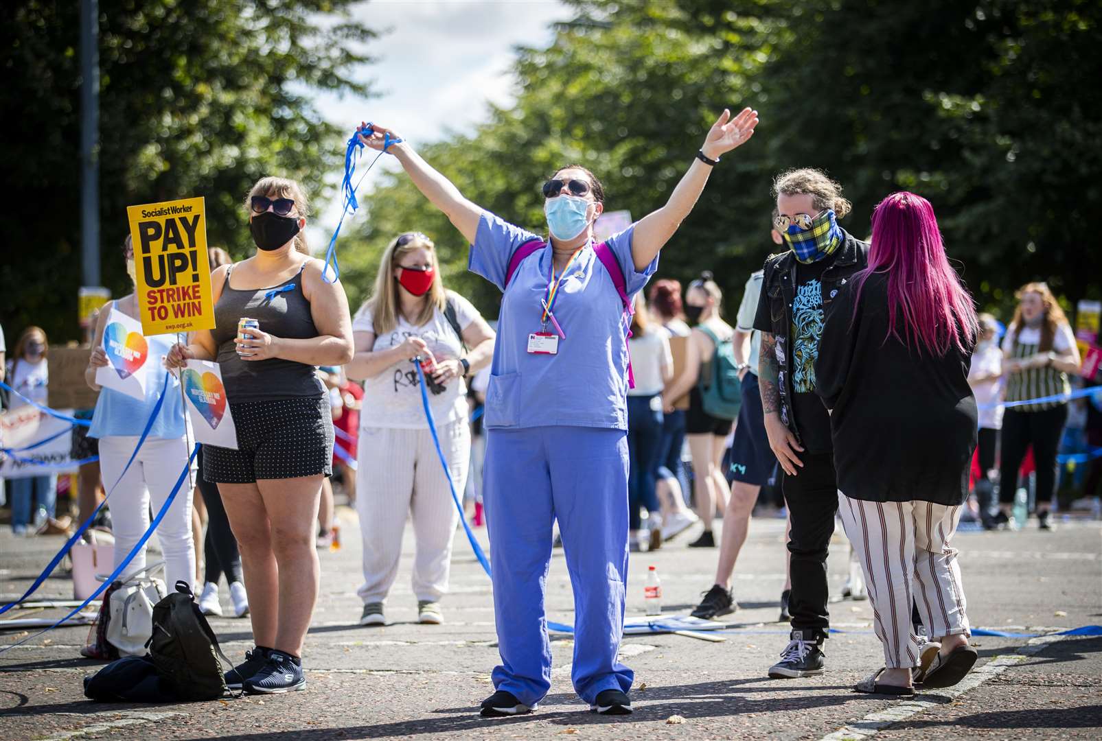 Hundreds of people turned out in Glasgow on Saturday morning (Jane Barlow/PA)