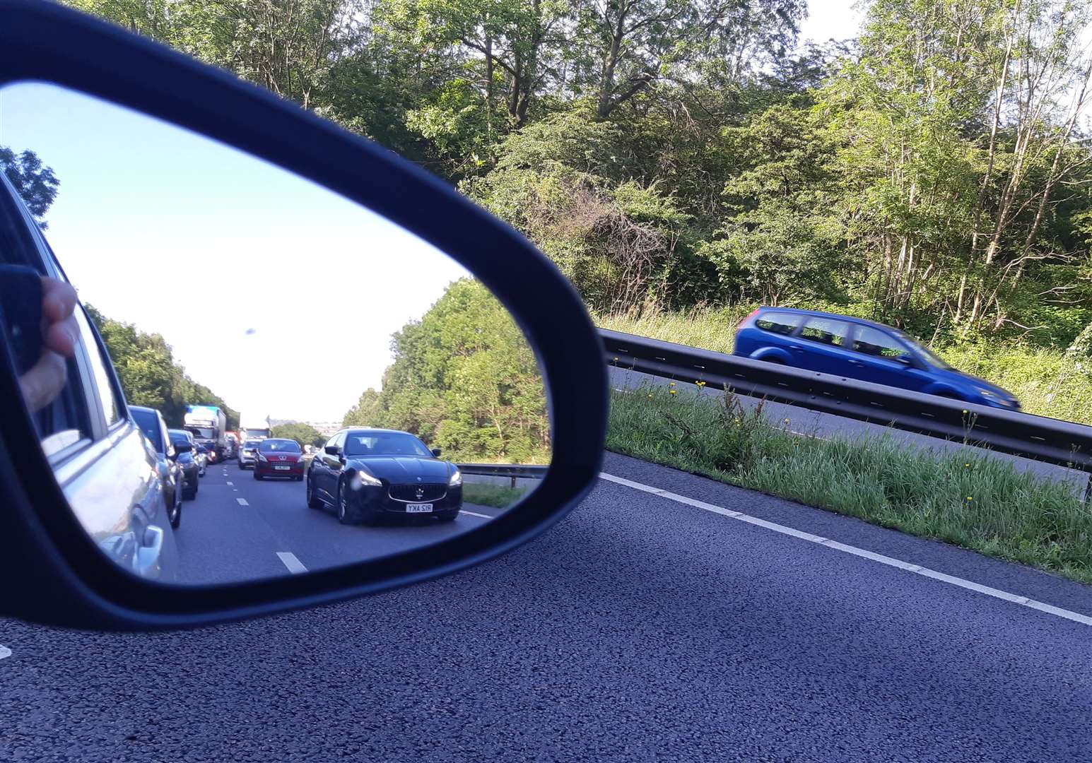 Traffic is queuing for about five miles. Stock picture