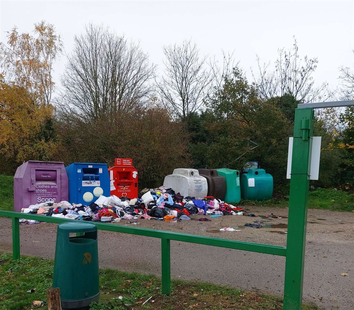Flytipping at the recycling site in Oakfield Lane, Wilmington