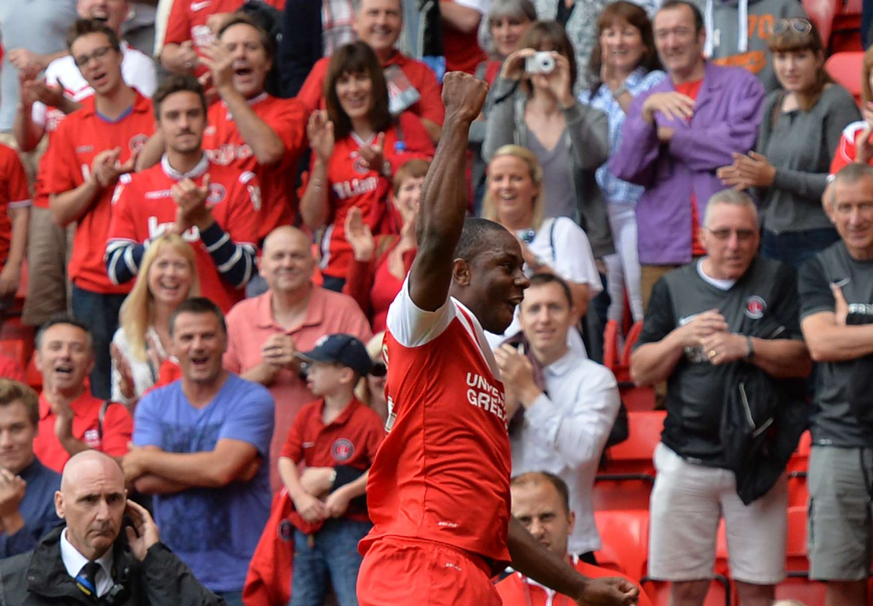 Franck Moussa celebrates his goal. Picture: Keith Gillard