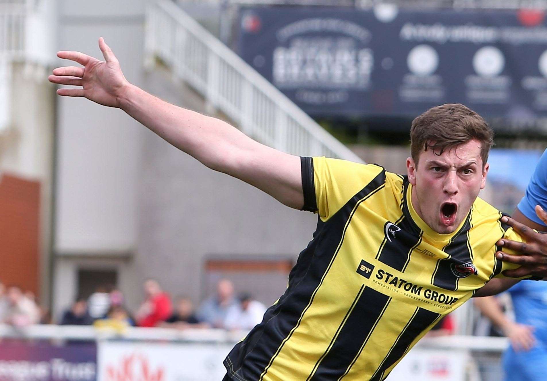 Harry Taylor - his goal for Erith Town at the weekend proved to be in vain. Picture: PSP Images