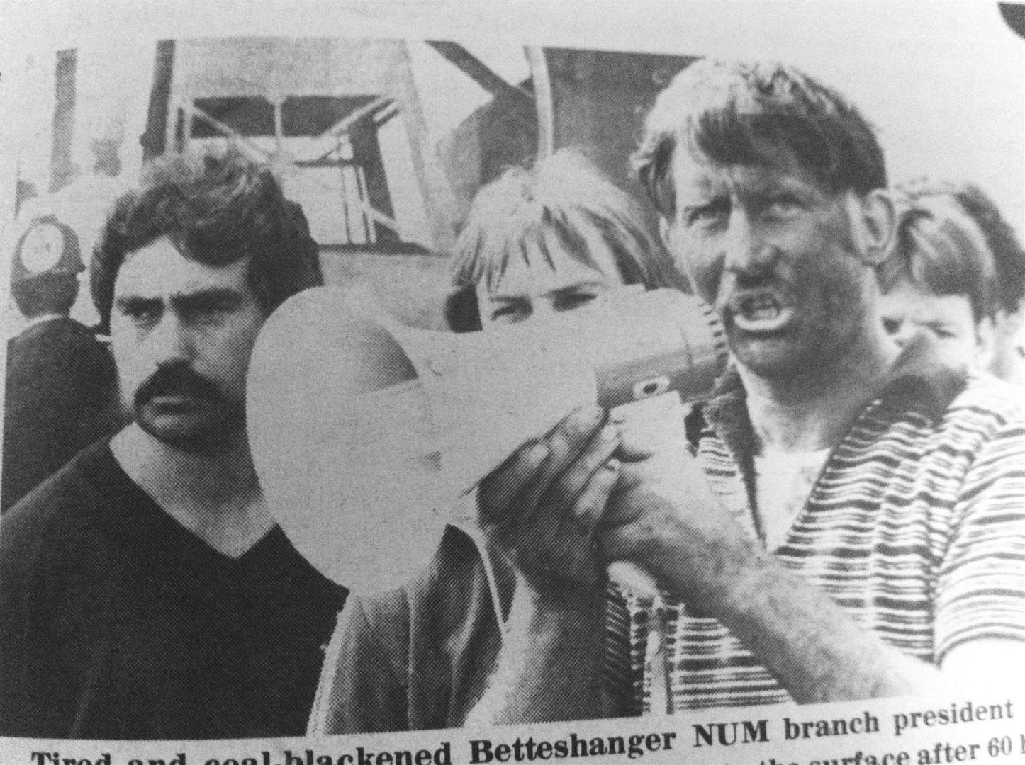 John Moyle emerges after a 60hour sit-in at Betteshanger Colliery in June 1984