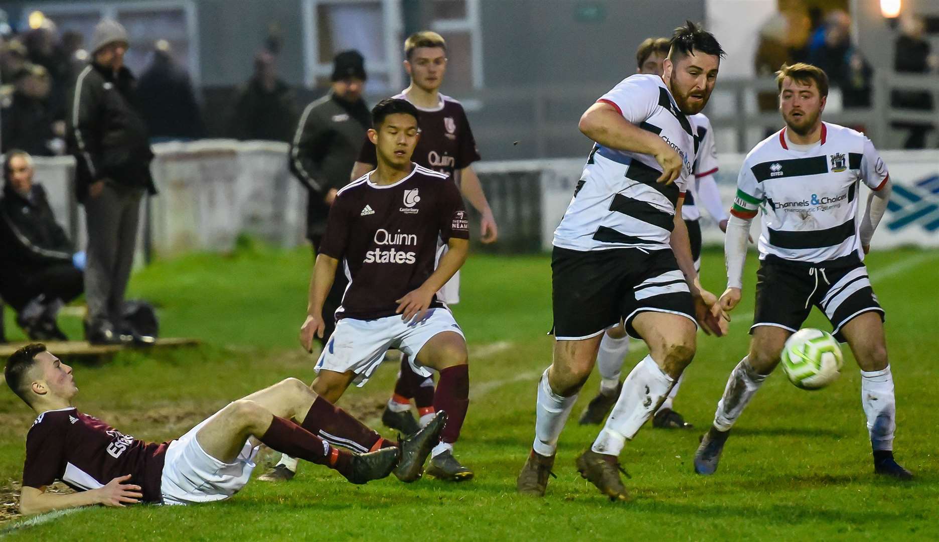 Deal's Connor Coyne powers through against Canterbury Picture: Alan Langley