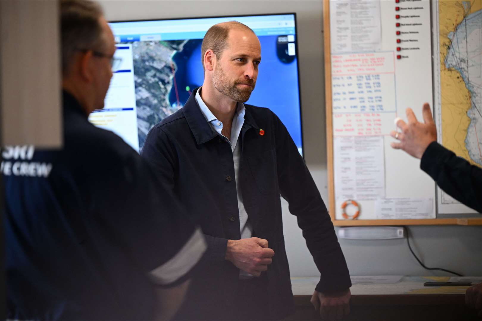 William met staff and volunteers of the National Seas Rescue Institute at Simon’s Town Harbour to hear about their lifesaving work (Victoria Jones/PA)