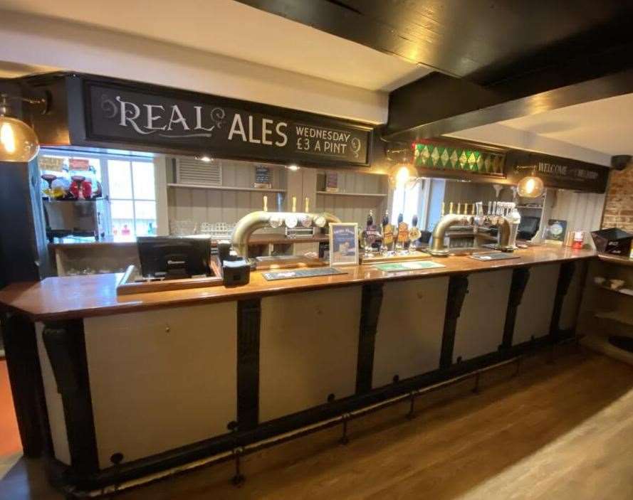The bar area inside The Chequers Inn, Aylesford. Photo: Savills