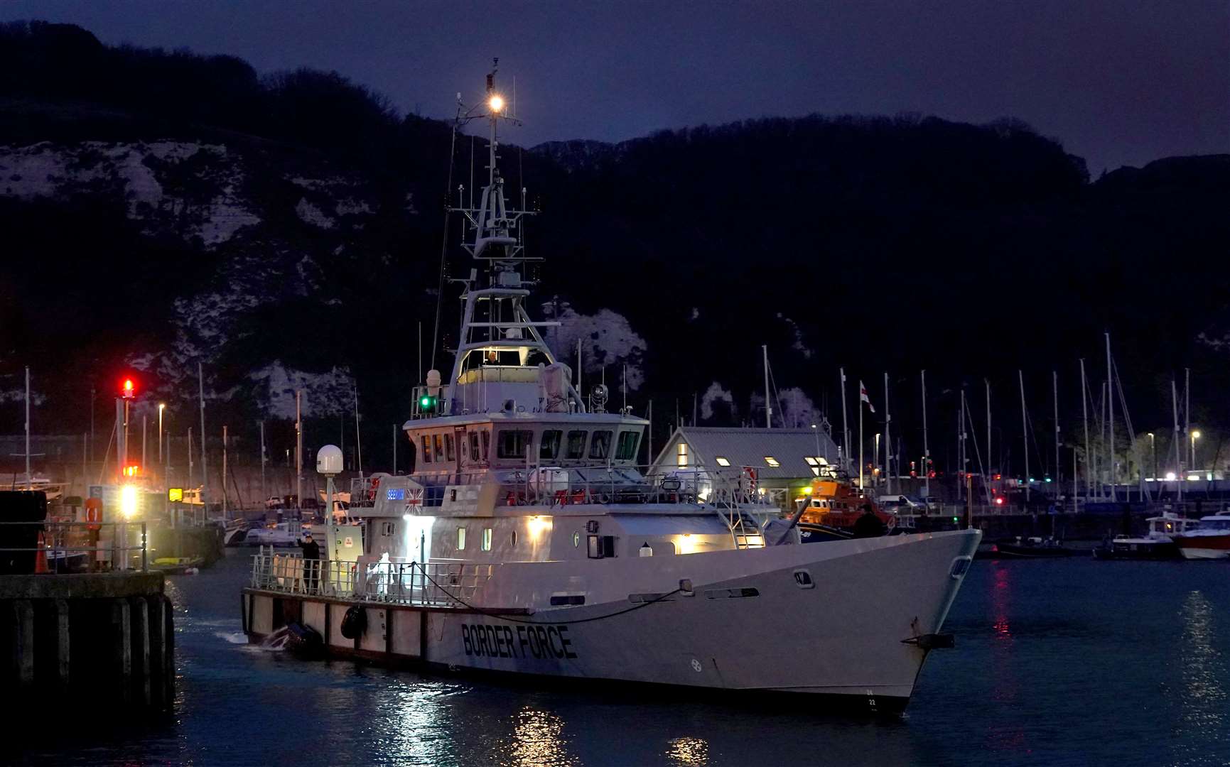 Border Force vessel Seeker leaves the Port of Dover in Kent (Gareth Fuller/PA)