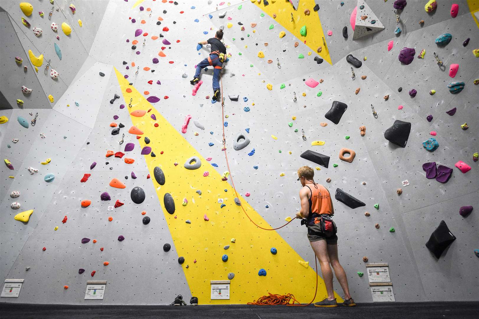 Scaling the walls at The Castle Climbing Centre, near Finsbury Park in north London (Kirsty O’Connor/PA)