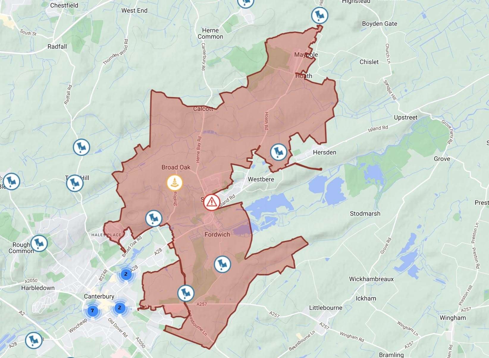 South East Water says hundreds of customers have been affected by the outage.