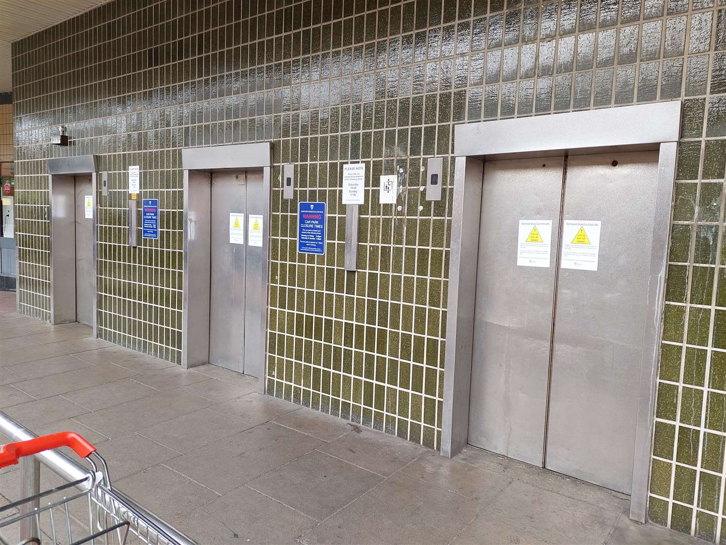 The lifts at Edinburgh Road car park closed following a safety inspection